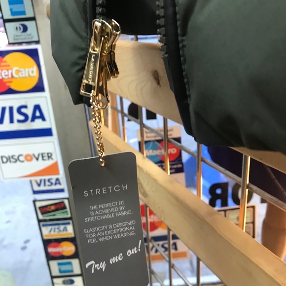 Laundry By Shelli Segal Fur Trim Puffer Moss Green - Picture 12 of 16